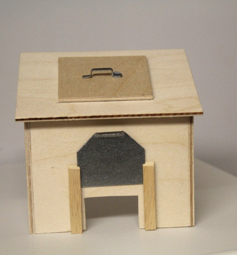 Dolls house bear wood - house,